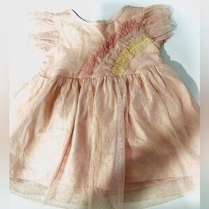 Baby Tulle Dress | Peach Pink Rainbow Ruffle Party Dress 6–9M